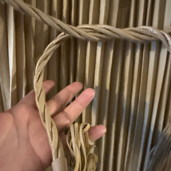 L’ATISTE WOMENS DRESS SZ M PLEATED CASUAL BELTED GOLD COLOR  M26 - Picture 11 of 13